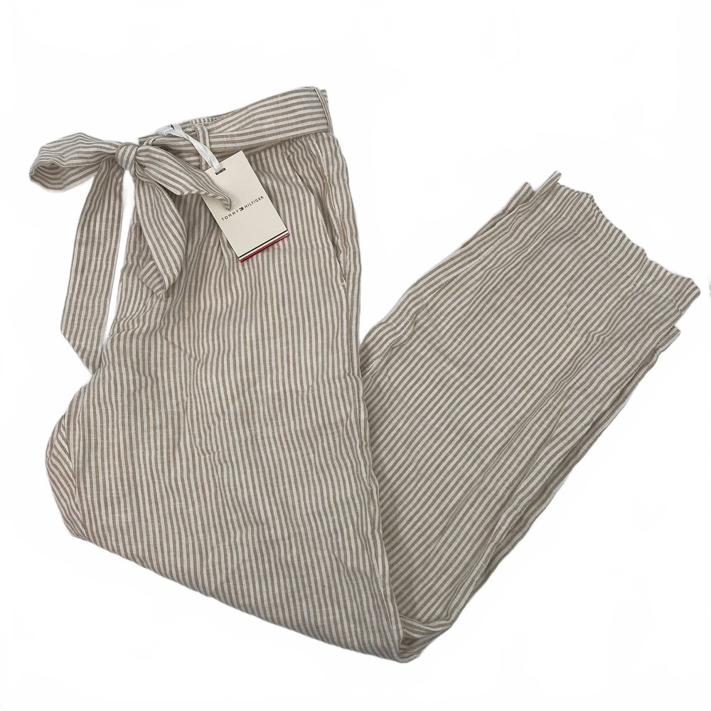 Tommy Hilfiger Beige White Striped Dress Pants | Womens S